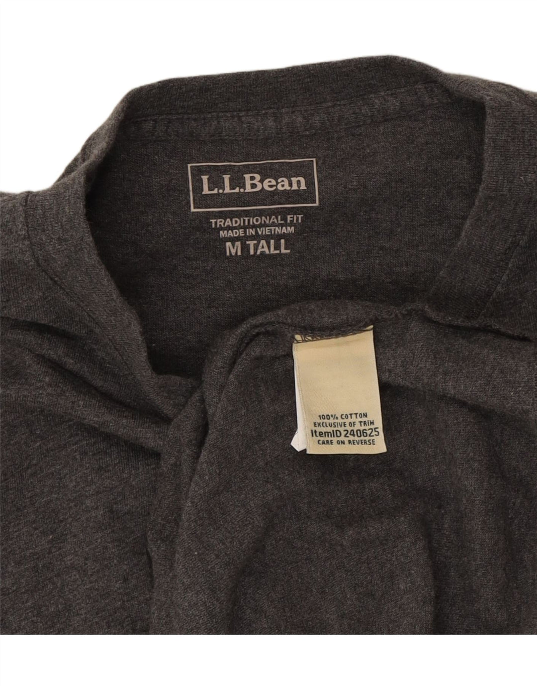 L.L.BEAN Mens Traditional Fit T-Shirt Top Medium Grey Cotton Vintage L.L.Bean and Second-Hand L.L.Bean from Messina Hembry 