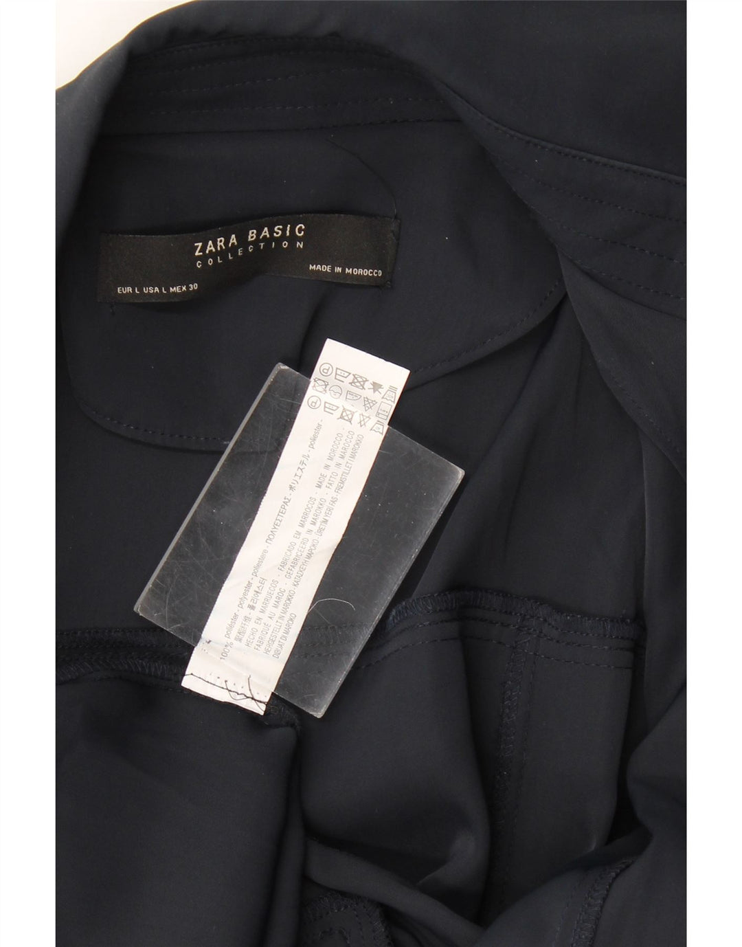 Zara Damen Trenchcoat UK 16 Large Marineblau Polyester