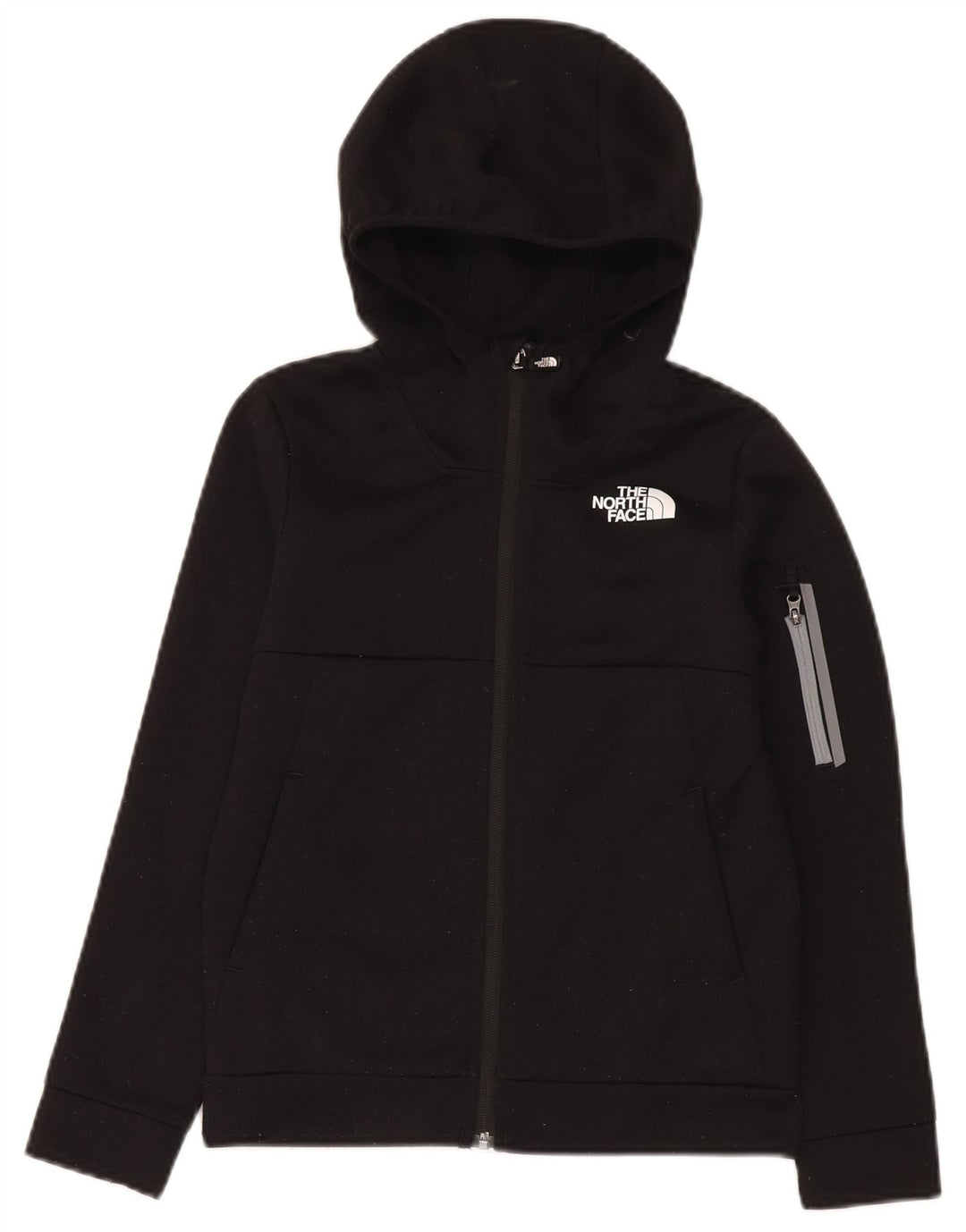 The North Face Jungen-Kapuzenpullover mit Reißverschluss, 11–12 Jahre, groß, schwarzes Polyester