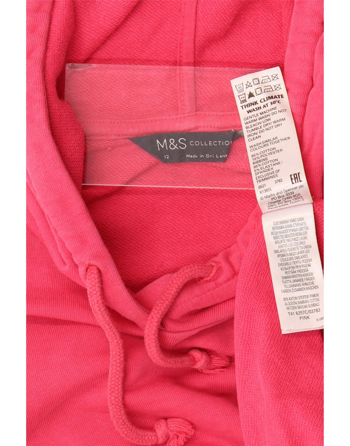 Marks & Spencer Damen Kapuzenpullover UK 12 Mittelrosa Baumwolle