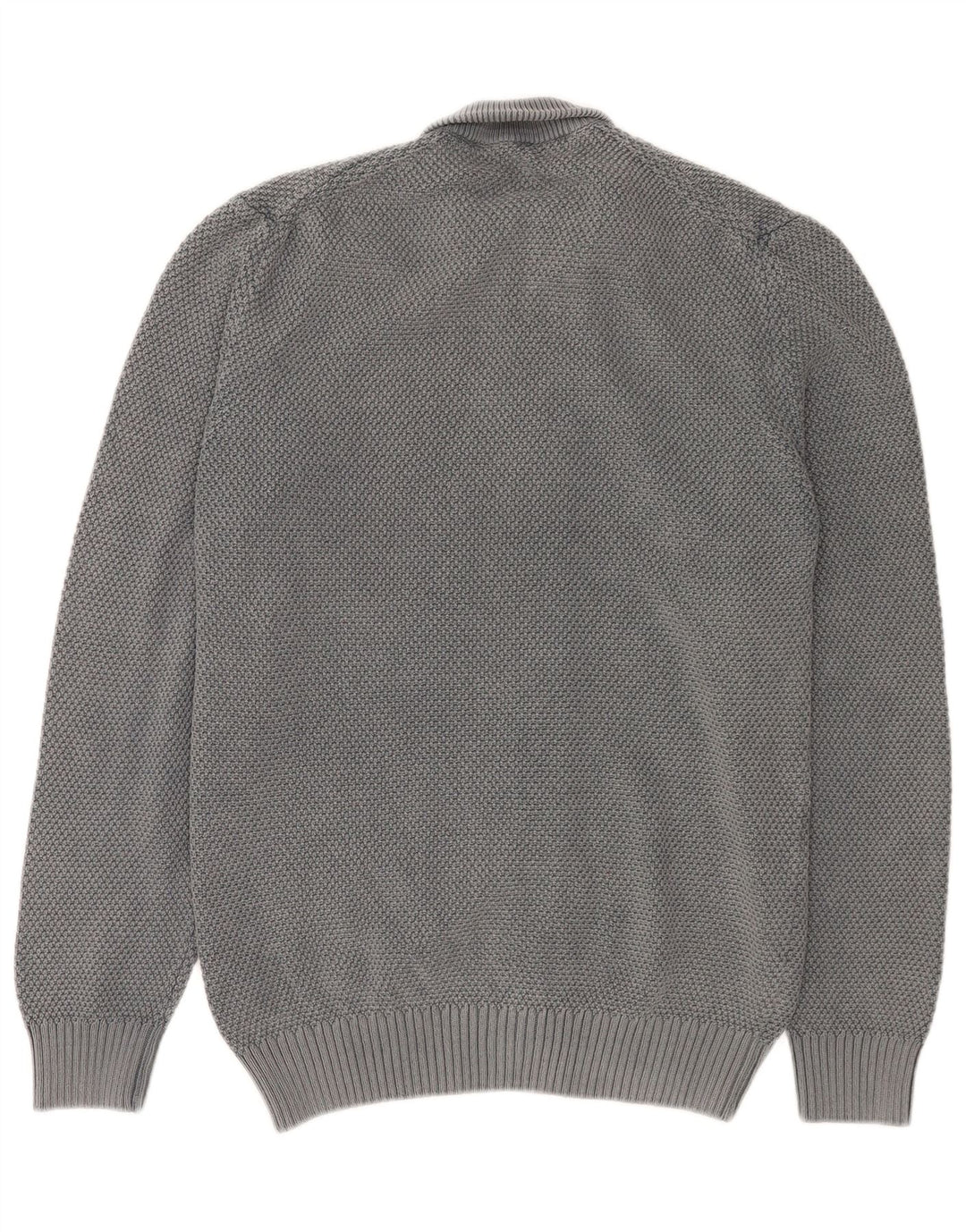 Trussardi Jeans Herren-Strickjacke aus mittelgrauer Baumwolle