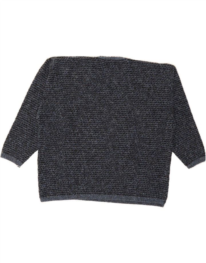 NEW FAST Mens V-Neck Jumper Sweater XL Navy Blue Acrylic Vintage New Fast and Second-Hand New Fast from Messina Hembry 