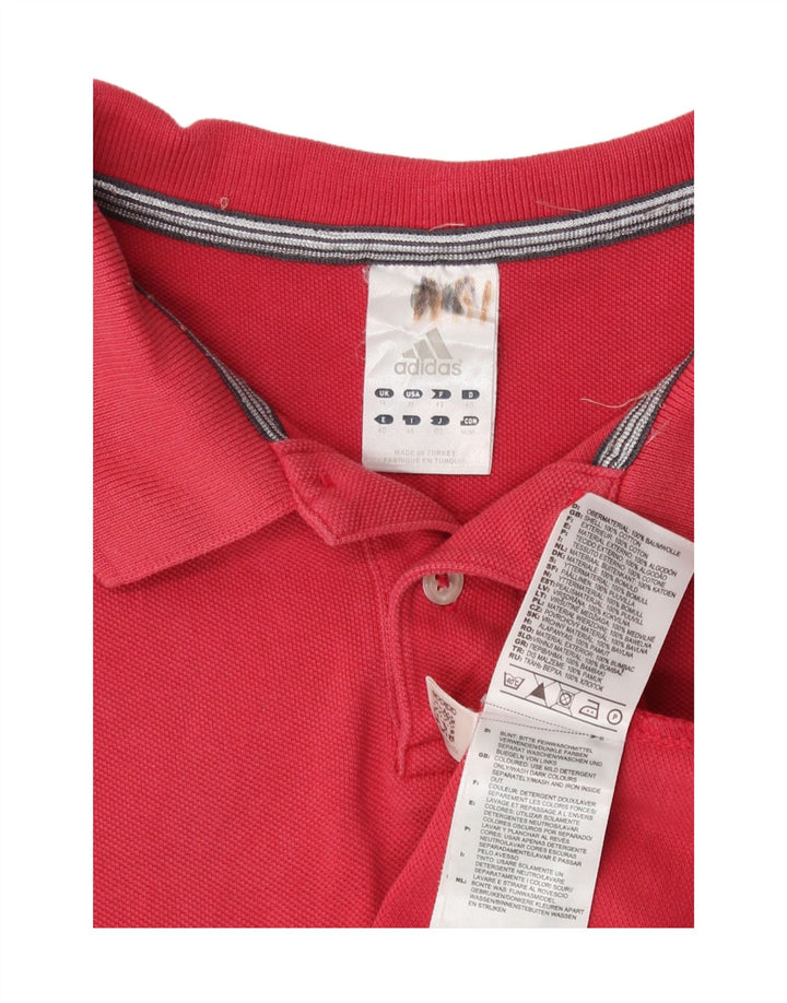 Adidas Damen Poloshirt UK 14 Mittelrote Baumwolle