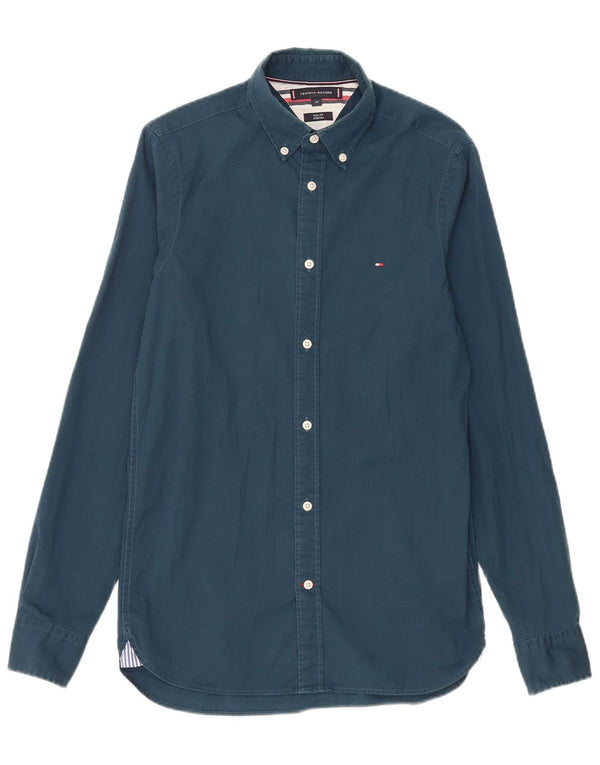 Tommy Hilfiger Herren Stretch Slim Fit Hemd XS Marineblau Baumwolle