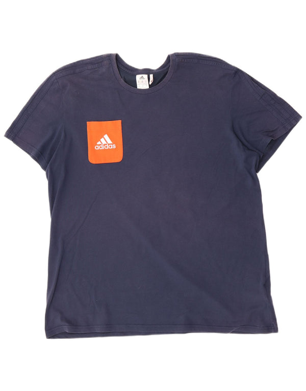Adidas Herren Climalite T-Shirt Top 2XL Marineblau Baumwolle