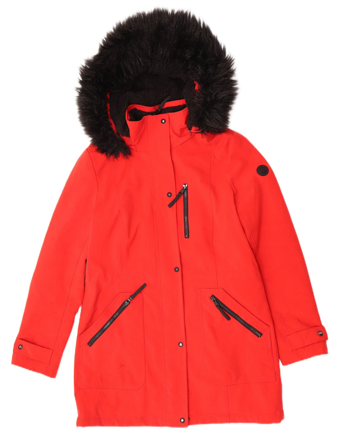 Calvin Klein Damen Kapuzenparkajacke UK 10 Small Rot Polyester