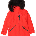 Calvin Klein Damen Kapuzenparkajacke UK 10 Small Rot Polyester