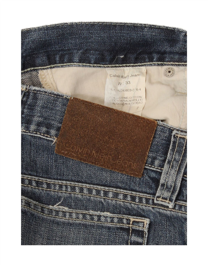 Calvin Klein Damen Straight Jeans W33 L30 Blaue Baumwolle