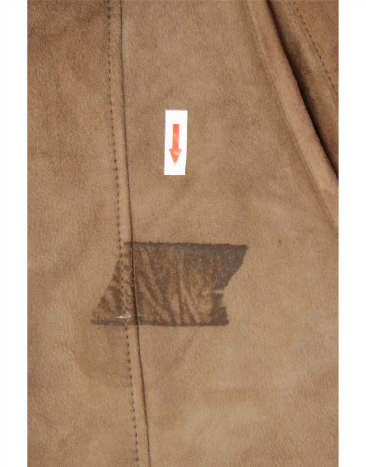 Vintage Damen Shearling Mantel UK 18 XL Beige Shearling