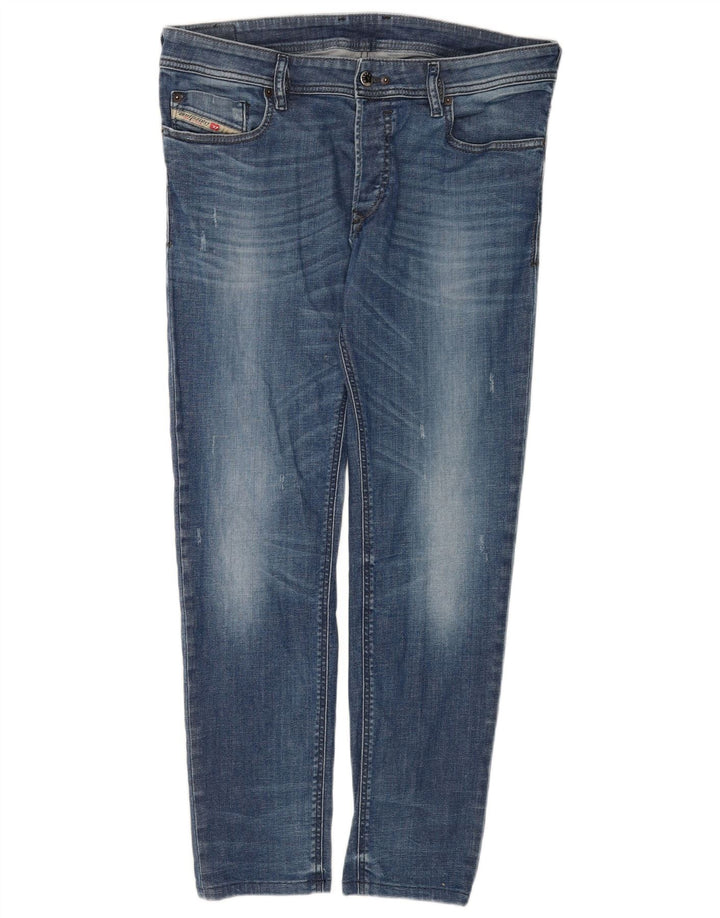 Diesel Herren Thanaz Slim Jeans W34 L30 Blaue Baumwolle