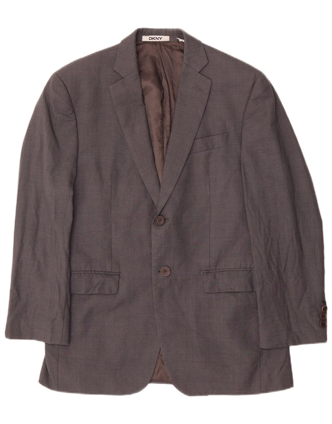 Dkny Herren-Blazer mit 2 Knöpfen, UK 37, kleine graue Wolle