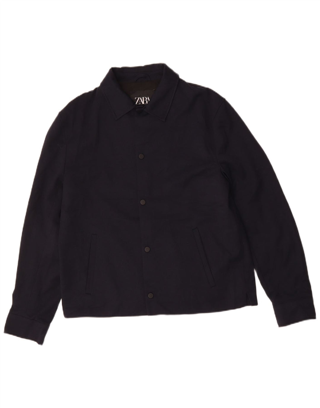Zara Herren Bomberjacke UK 40 Large Marineblau Polyester