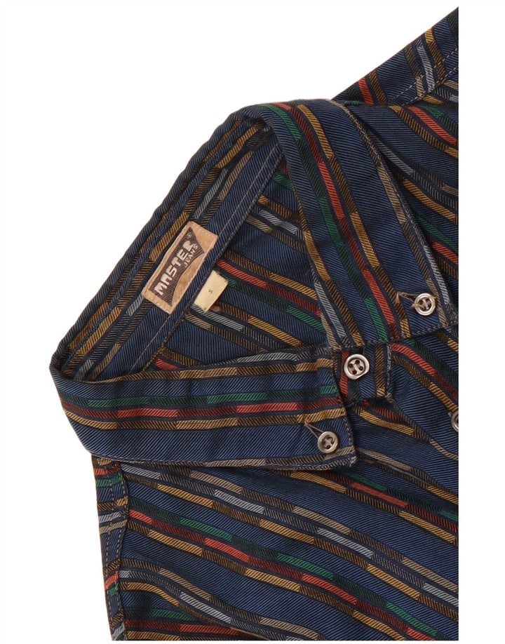 Master Herren-Flanellhemd, klein, blau gestreift