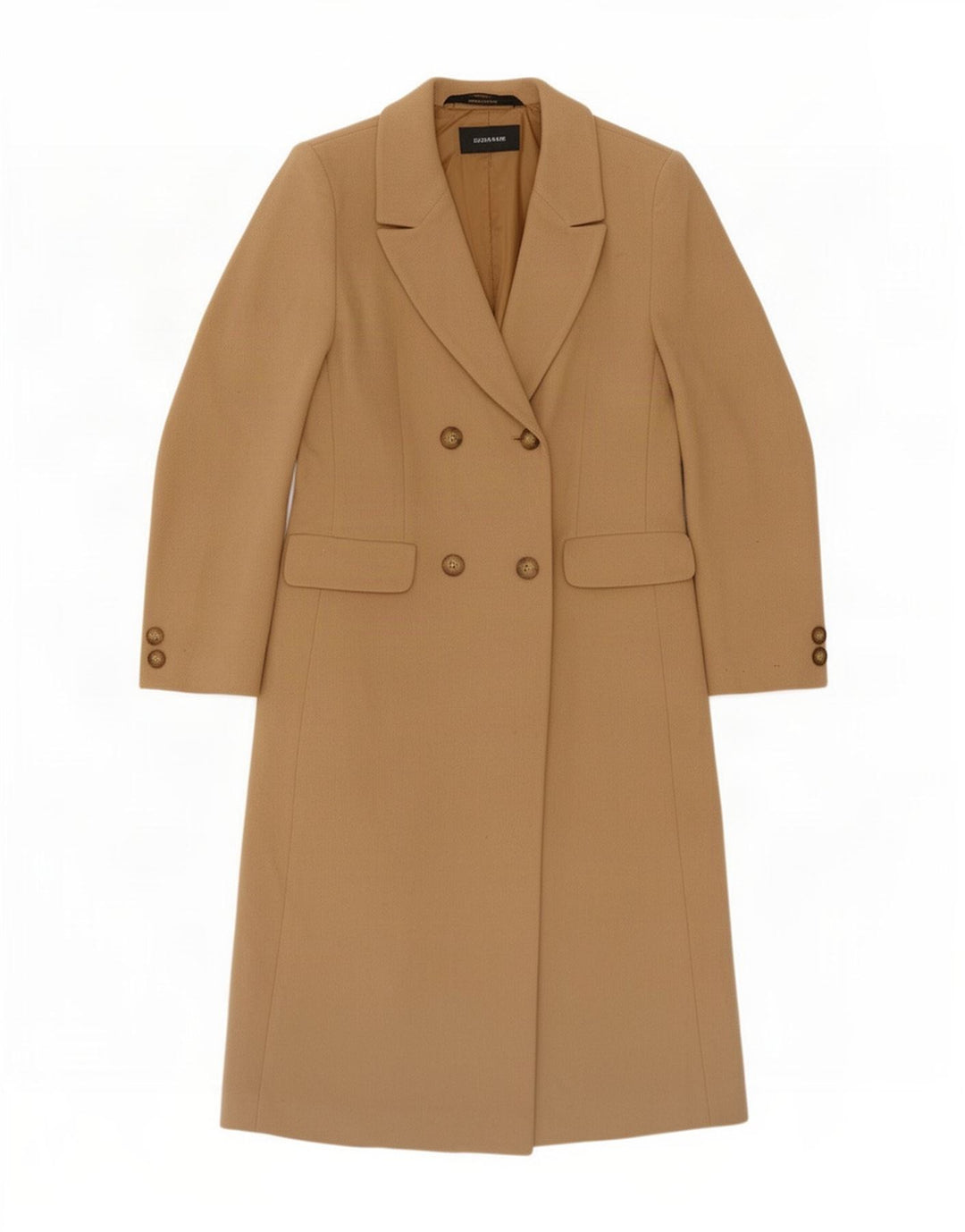 Marks & Spencer Zweireihiger Damenmantel UK 10 Small Beige Schurwolle