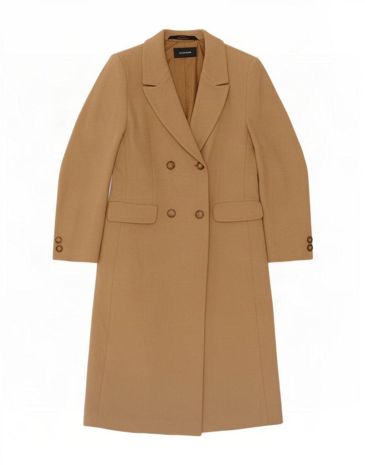 Marks & Spencer Zweireihiger Damenmantel UK 10 Small Beige Schurwolle