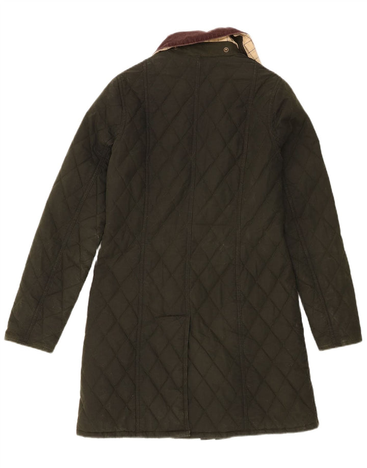 Barbour Damen-Steppjacke aus gewachster Baumwolle, Größe S, Khaki, Baumwolle