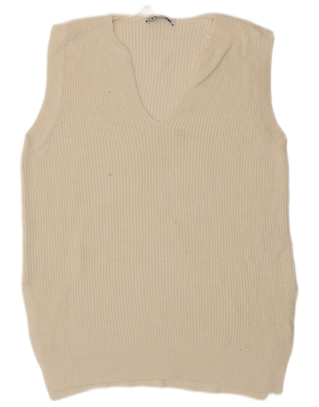 Zara Herren Weste Tank Top Small Beige Baumwolle