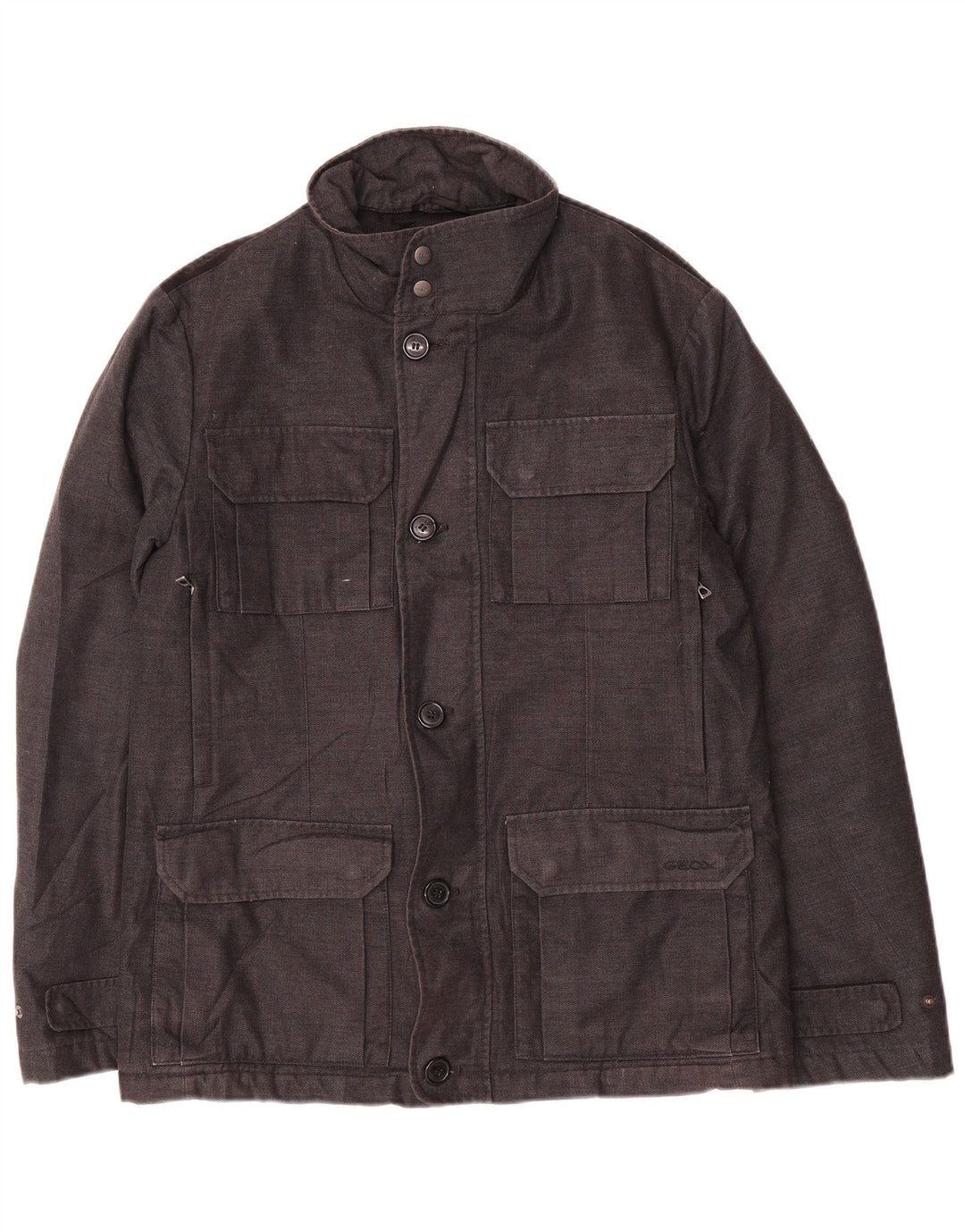 Geox Herren Respira Utility Jacke UK 38 Mittelgraue Baumwolle