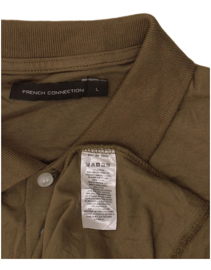 French Connection Herren-Poloshirt, groß, Khaki, Baumwolle