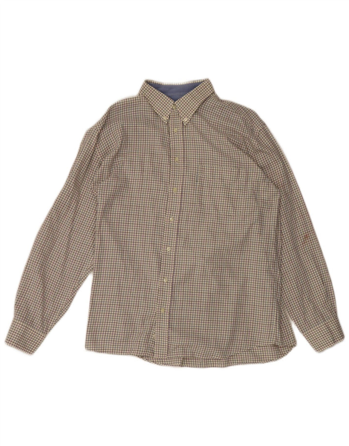 Barbour Herrenhemd XL, cremefarben, kariert, Baumwolle