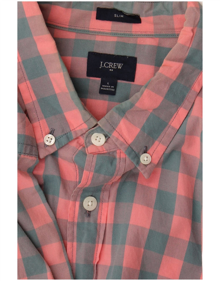 J. Crew Slim-Hemd für Herren, groß, rosa Gingham