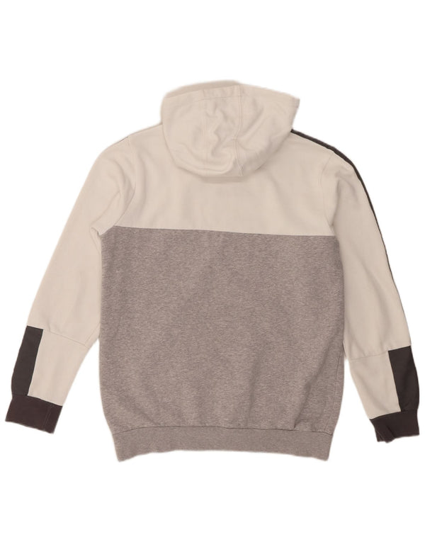 Adidas Kapuzenpullover für Jungen, 13–14 Jahre, graue Farbblock-Baumwolle