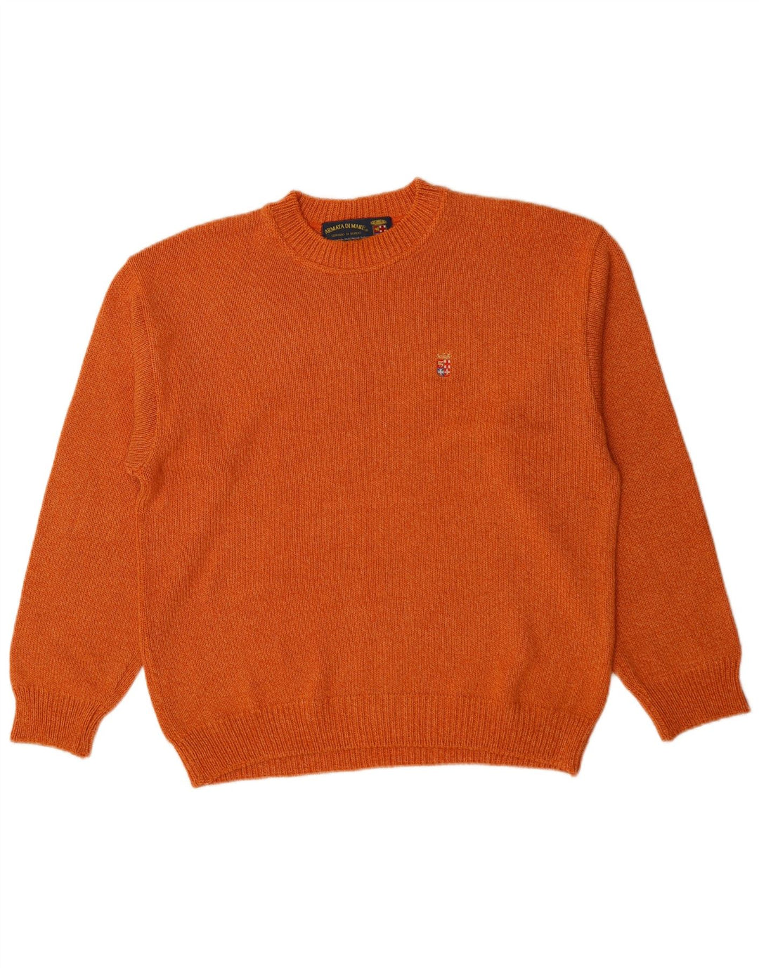 Armata Di Mare Herren-Pullover mit Rundhalsausschnitt, IT 52, große orangefarbene Baumwolle