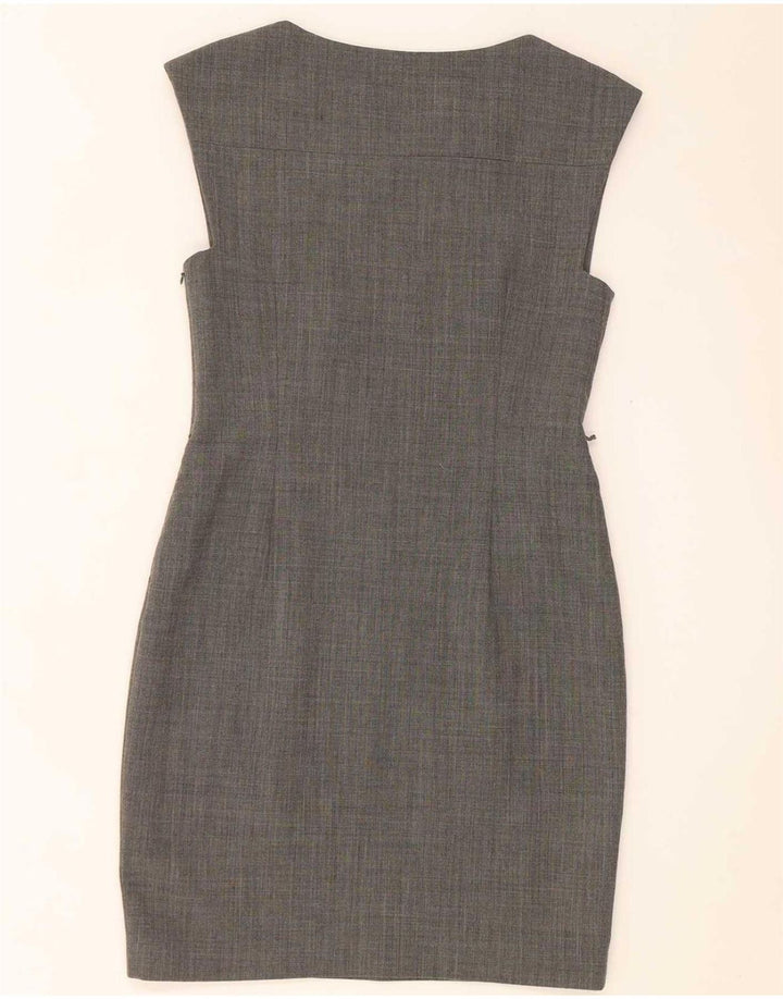 Ärmelloses Etuikleid für Damen von Ted Baker, Größe 2, klein, graues Polyester