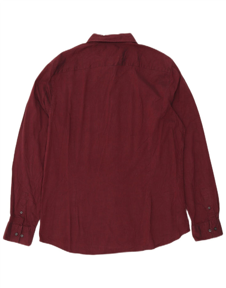 CALVIN KLEIN Herren-Hemd, tailliert, Größe L, Kastanienbraun