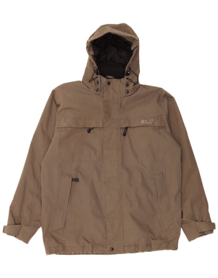 Jack Wolfskin Herren-Windbreakerjacke mit Kapuze, UK 40, Größe L, braun, Polyester