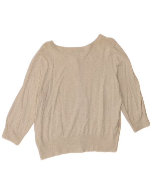 Marks & Spencer Damen Crop 3/4-Ärmel-Cardigan-Pullover UK 18 XL Beige