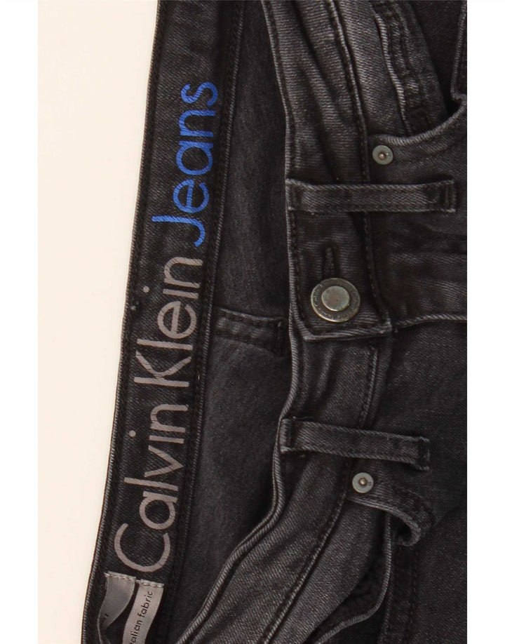 Calvin Klein Damen Slim Bootcut Jeans W28 L32 Schwarzes Lyocell