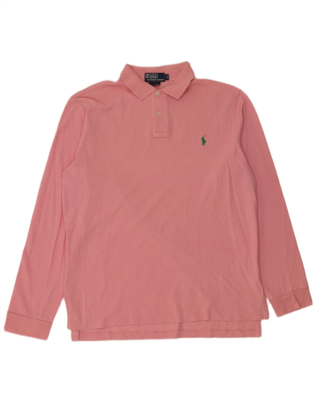POLO RALPH LAUREN Herren-Poloshirt mit individueller Passform, langärmelig, groß, rosa Baumwolle