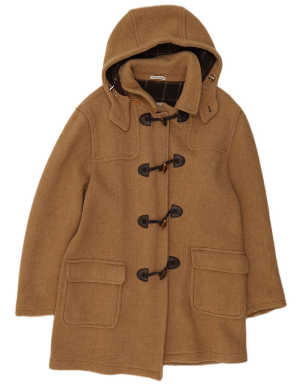 VINTAGE Damen Übergroßer Dufflecoat mit Kapuze UK 18 XL Beige