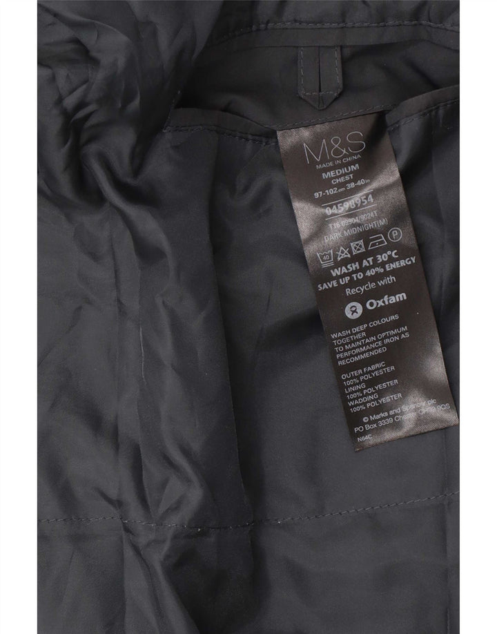 Marks & Spencer Herren Trenchcoat UK 38/40 Mittelschwarzes Polyester
