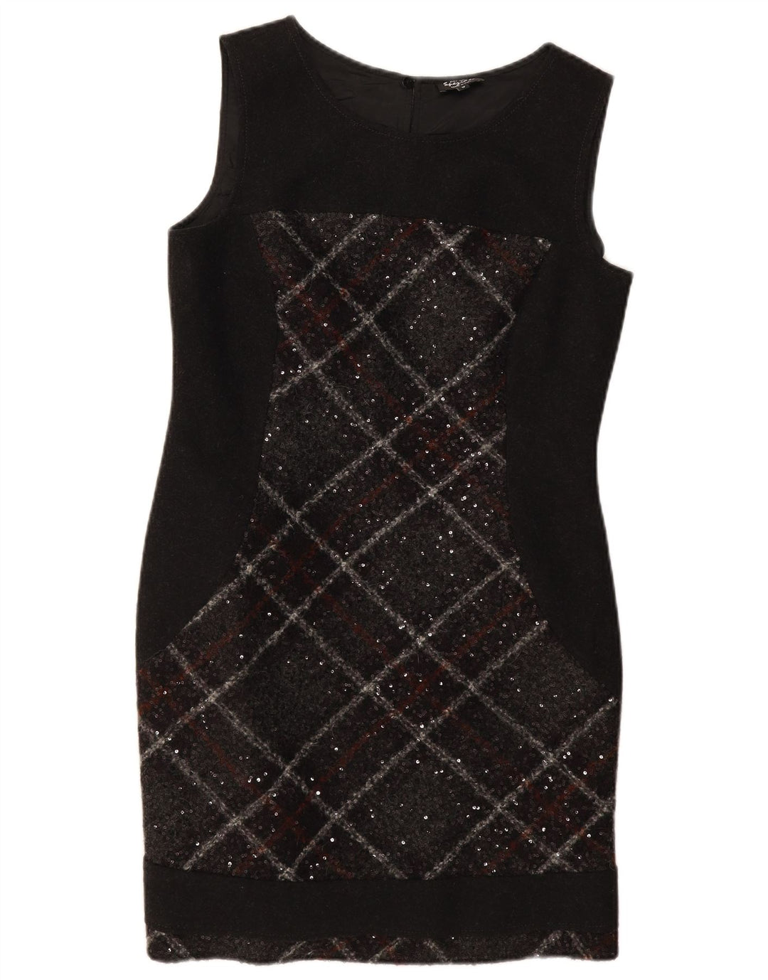 Marks & Spencer Damen Per Una Etuikleid UK 12 Mittelschwarz kariert