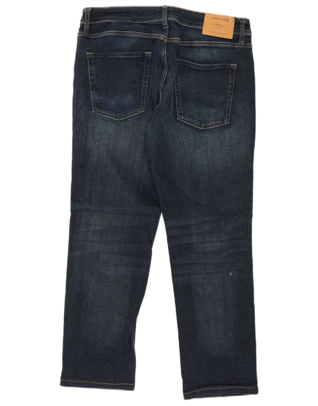 JACK & JONES Herren Clark Regular Fit Straight Jeans W34 L27 Blaue Baumwolle