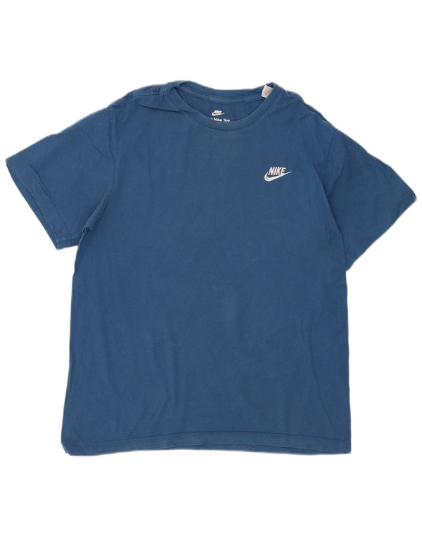 Nike Herren The Tee T-Shirt Top Small Blau Baumwolle