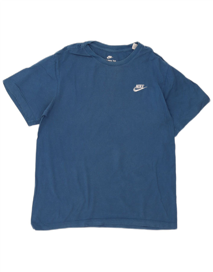 Nike Herren The Tee T-Shirt Top Small Blau Baumwolle