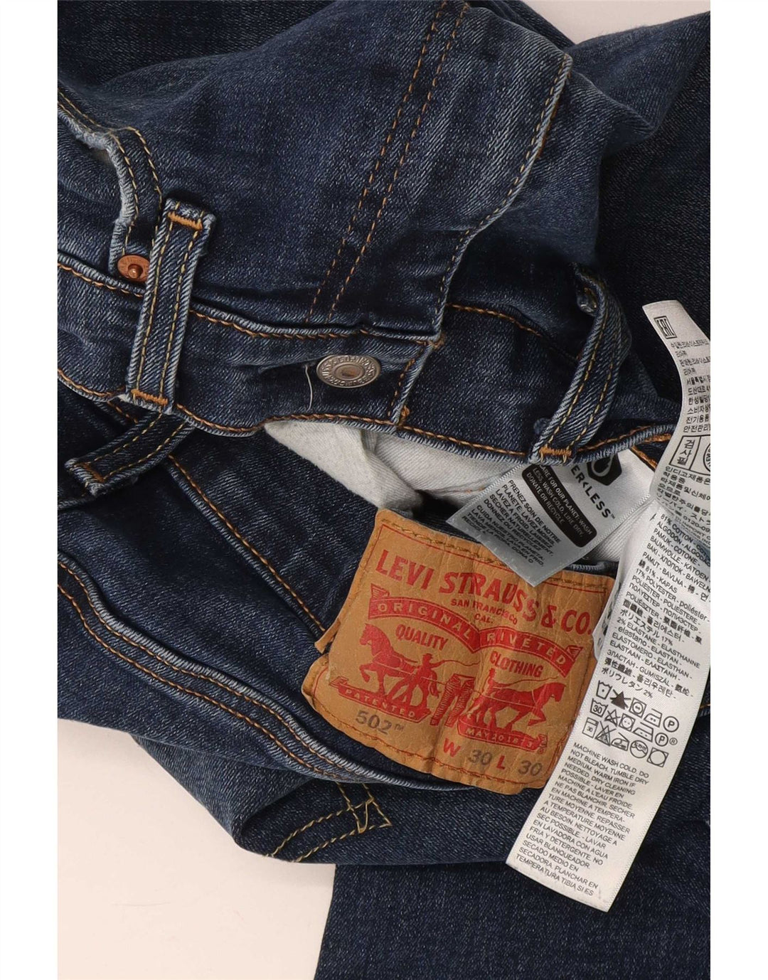 Levi's Herren 502 Tapered Jeans W30 L30 Blaue Baumwolle