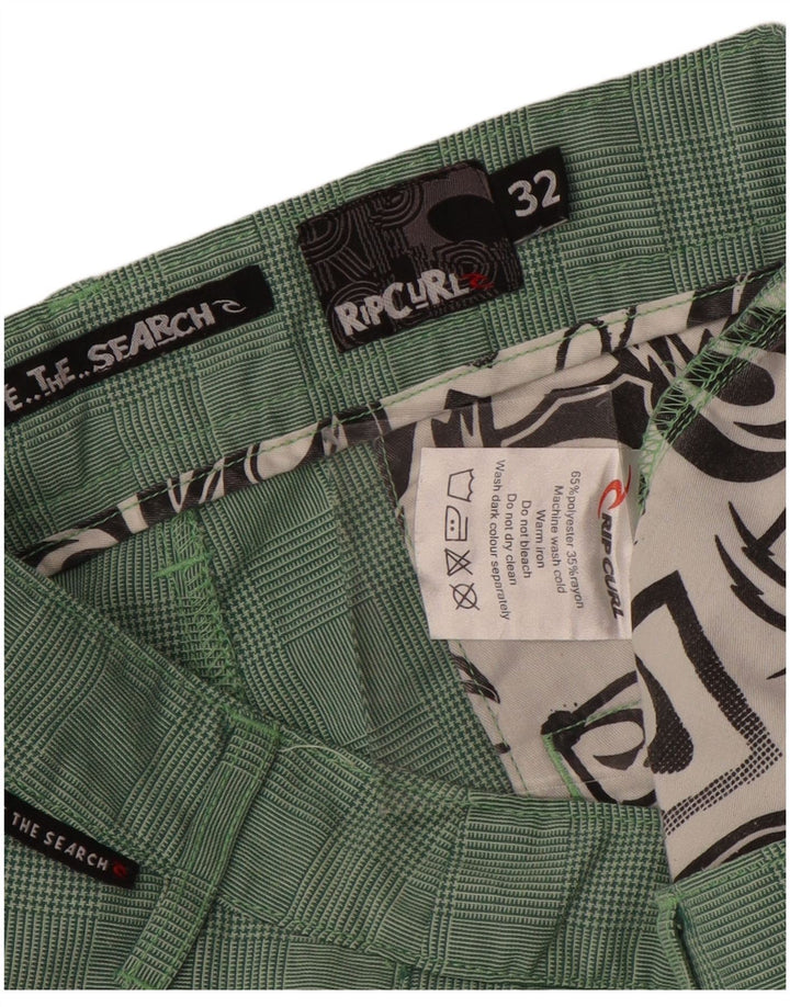 Rip Curl Herren Cargoshorts W32 Mittelgrün kariertes Polyester