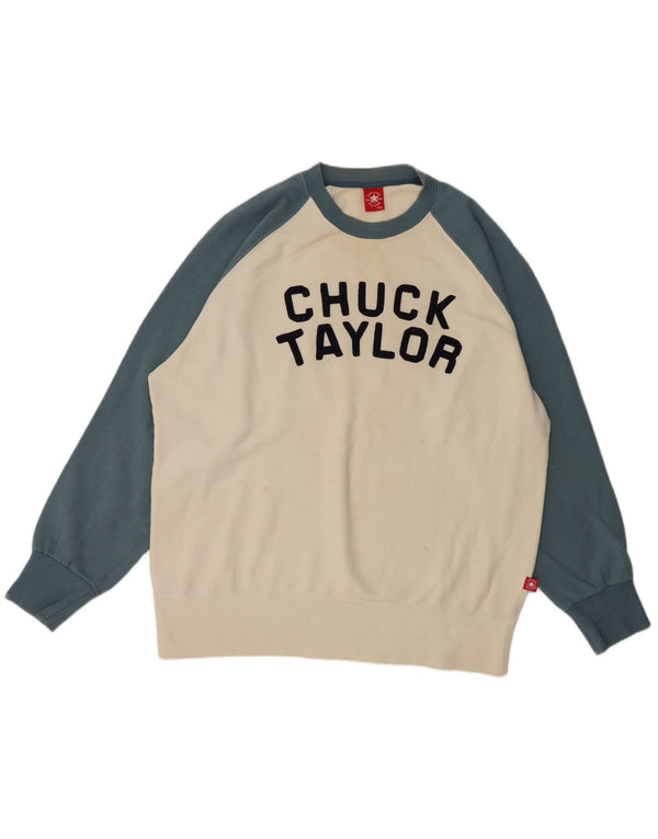 Converse Herren Chuck Taylor Graphic Sweatshirt Pullover 2XL Weiß Farbblock