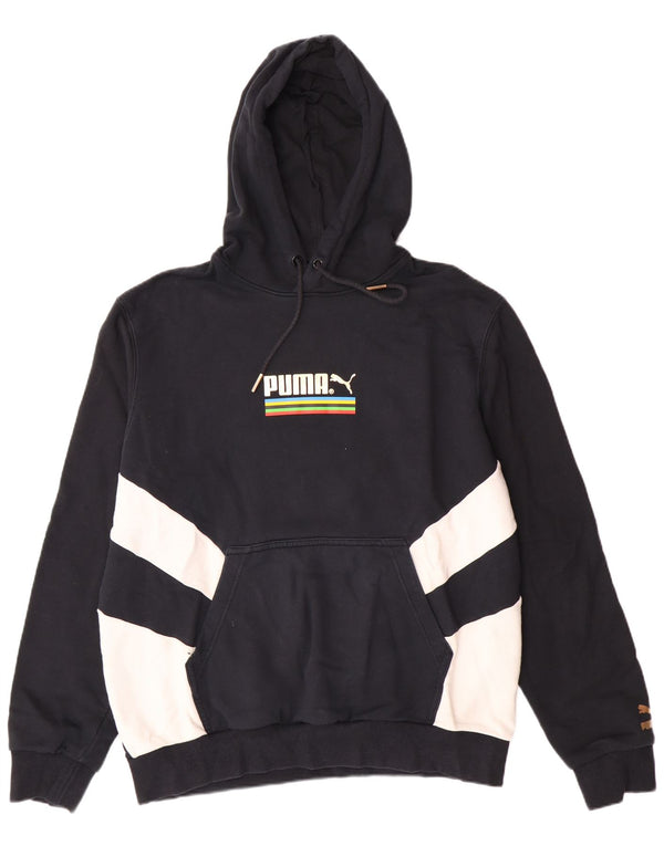 PUMA Herren Graphic Hoodie Pullover Large Schwarz Colourblock Baumwolle