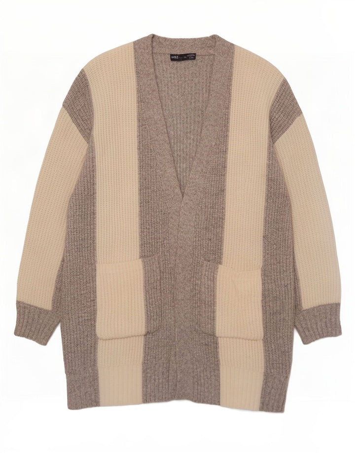 Marks & Spencer Damen Longline-Cardigan-Pullover UK 14 Mittelgrau
