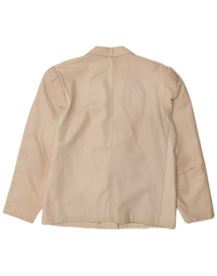 Vintage Damen Leder 2-teiliges Rock-Set UK 12 Medium W26 Off White