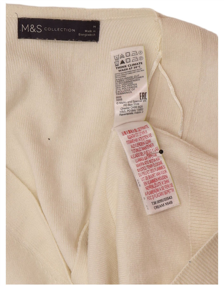 Marks & Spencer Damen-Cardigan-Pullover UK 14 Mittelweiße Viskose