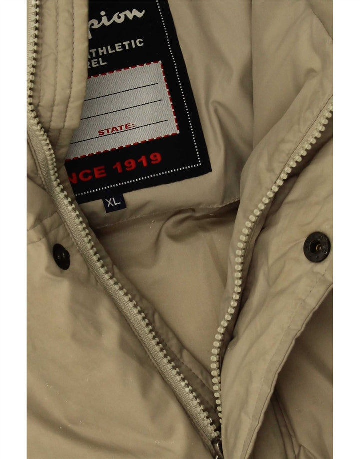Champion Herren-Jacke mit Kapuze, gepolstert, UK 42, XL, Beige, Polyamid
