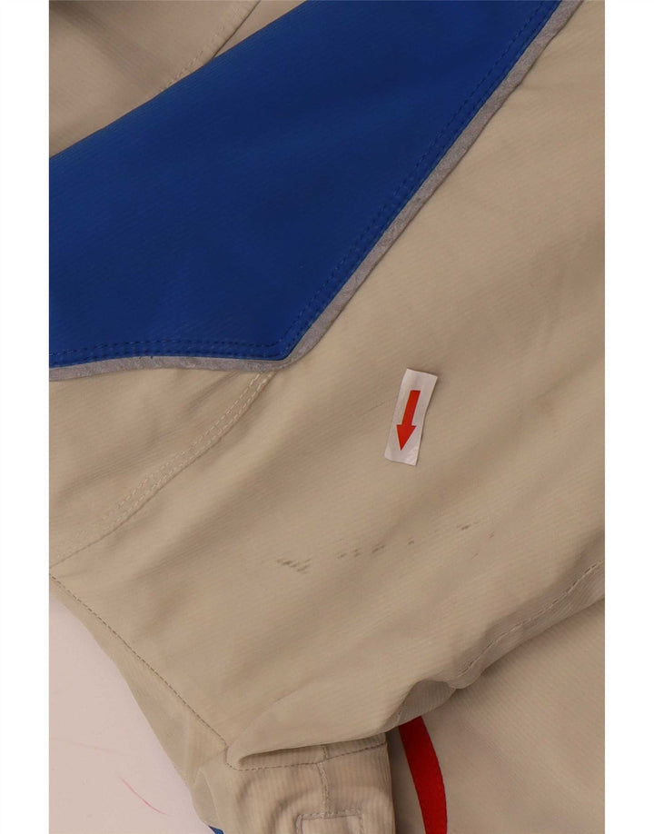 Vuarnet Herren-Skijacke mit grafischer Kapuze, UK 38, Mittelbeige, Farbblock
