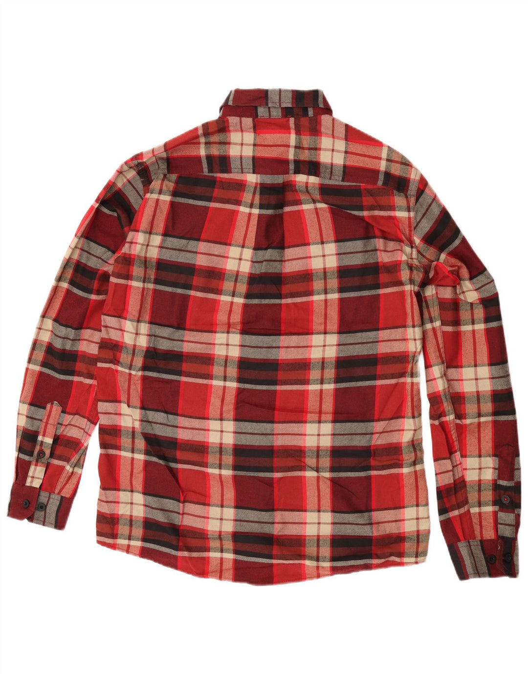 Eddie Bauer Herren kariertes Flanellhemd mit klassischer Passform, Mittelrot kariert