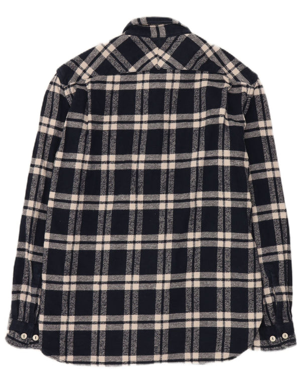 French Connection Herren-Flanellhemd mit lockerer Passform, Mittelblau kariert